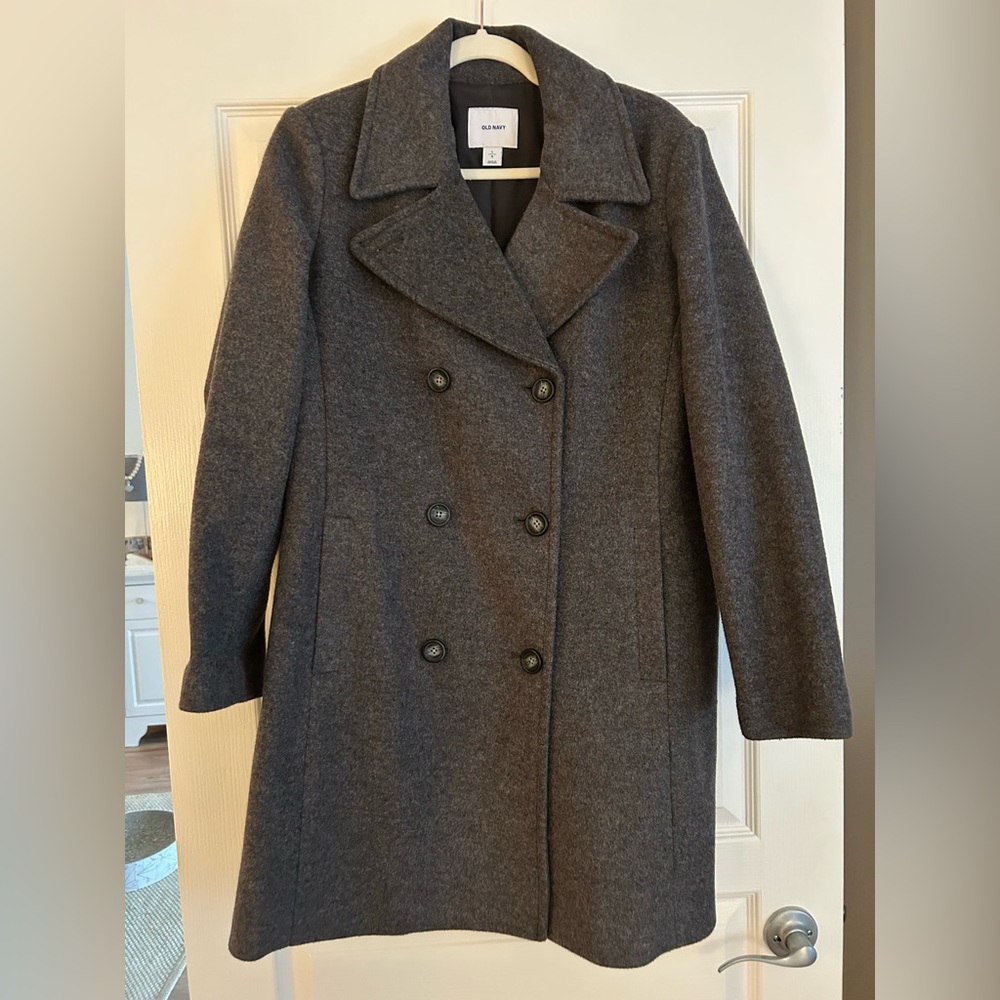 Old Navy Charcoal Double-Breasted Pea Coat
